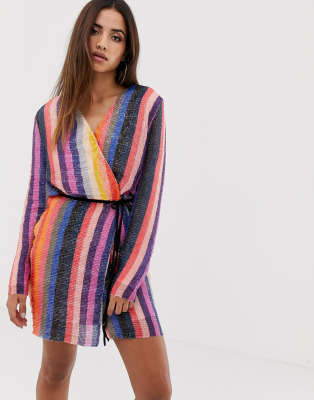 club l rainbow sequin dress