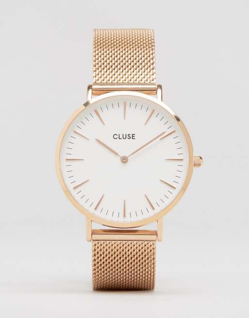 CLUSE La Boheme CL18112 mesh strap watch in rose gold