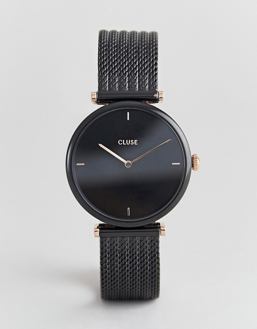 CLUSE Triomphe CL61004 mesh strap watch in black
