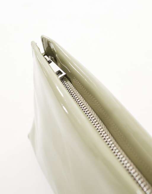 Clutch verde salvia con cremallera superior de ASOS DESIGN , 3 de 4