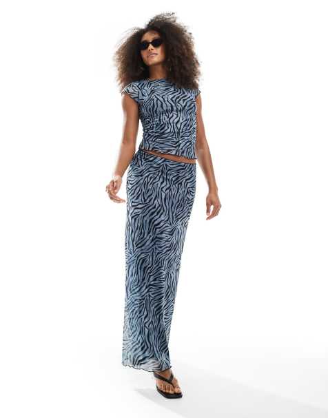 Co-ord set van mesh met zebraprint - view 1