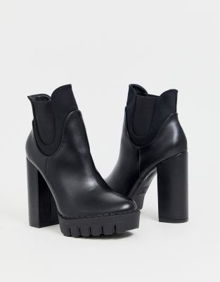 chunky platform heel boots