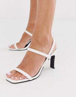 square toe barely there heels