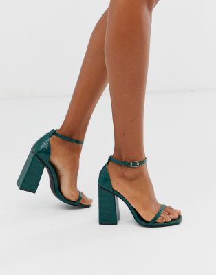square toe block heel