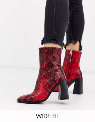 wide fit snakeskin boots