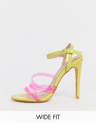 wide fit neon heels
