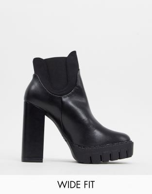 wide fit platform boots