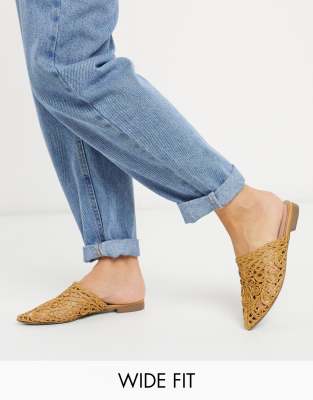 tan mule flats