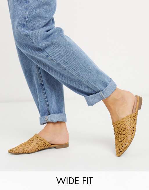 Woven sales pointed mules