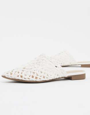 woven white mules