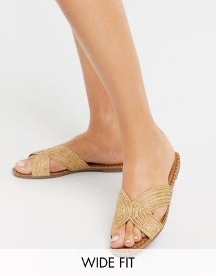 wide slip on sandals