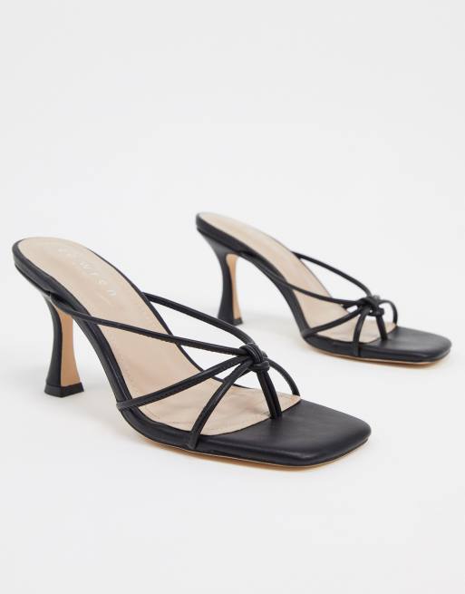 Co Wren Wide Fit strappy mid heel sandals in black ASOS