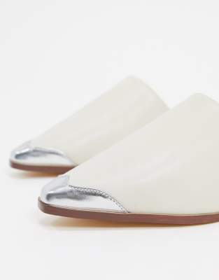 cream flat mules