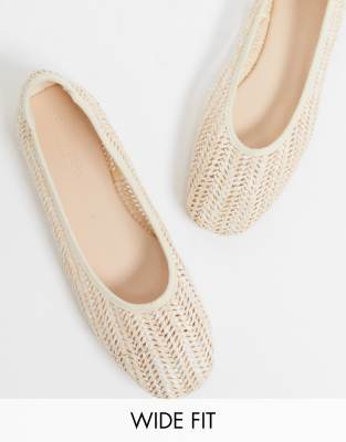 cream flat shoes