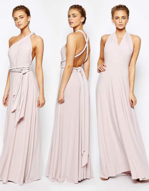 Coast Corwin V Neck Multiway  Maxi Dress  in Blush ASOS 