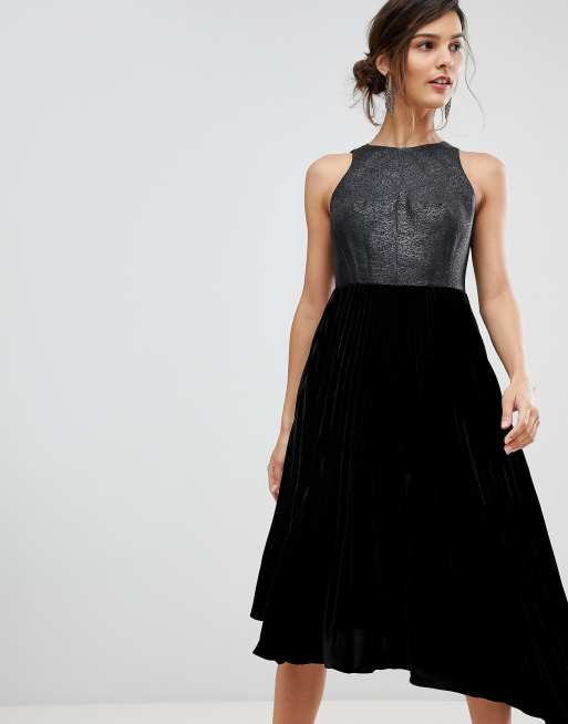 Coast black velvet store dress