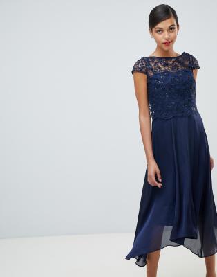 coast jade lace midi dress