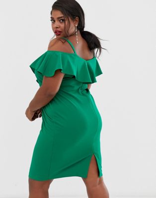coast green ruffle dress