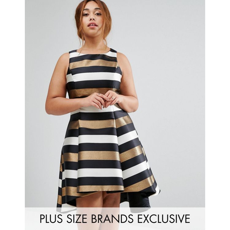 Bold Stripe Fit and Flared Dress