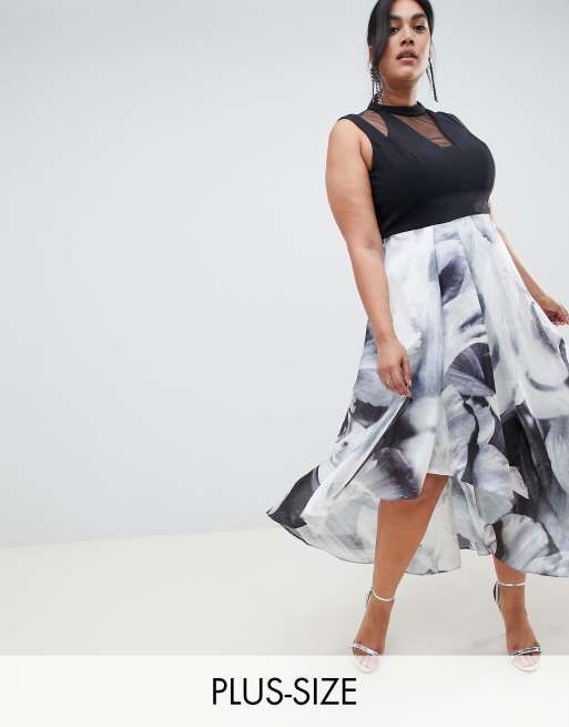 Coast Plus Riona monochrome jacquard gown ASOS