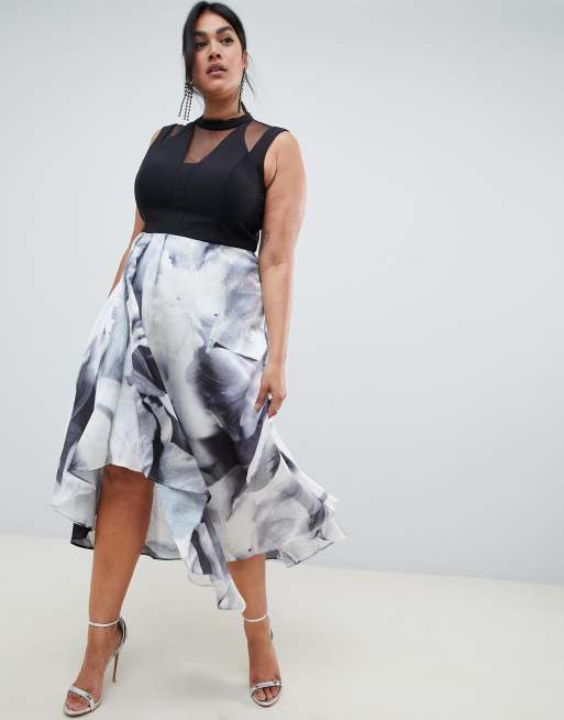 Coast Plus Riona monochrome jacquard gown ASOS