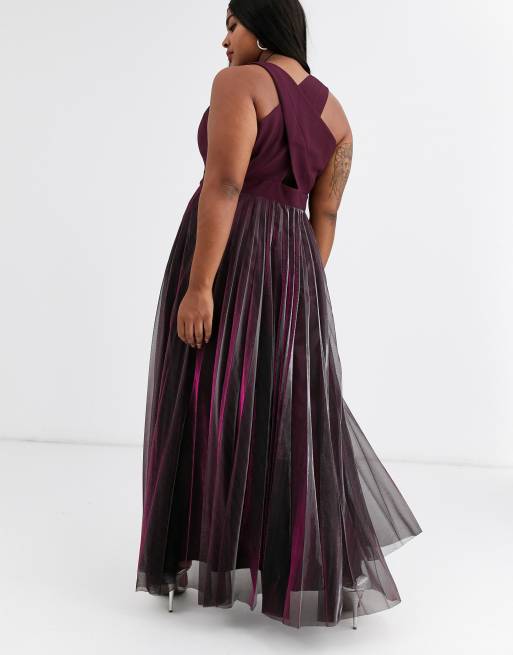 Coast pink violetta store pleated maxi dress