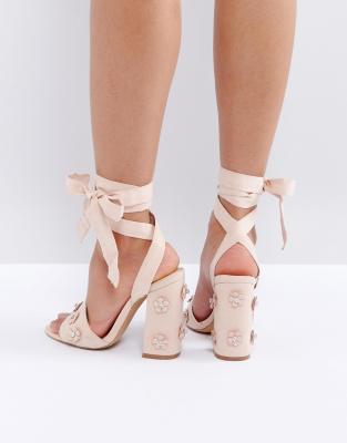 flower block heels
