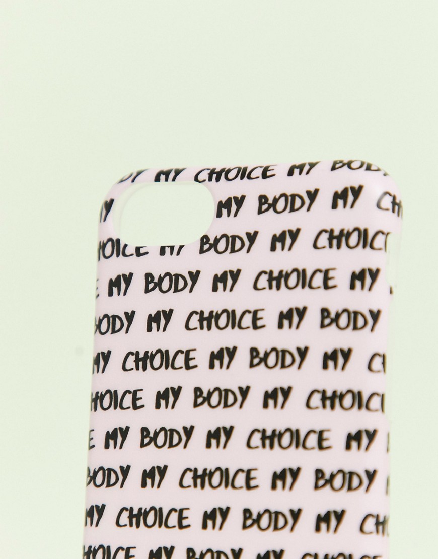 Coconut Lane - Hoesje met print 'my body my choice' voor iphone 6/7/8-Multi