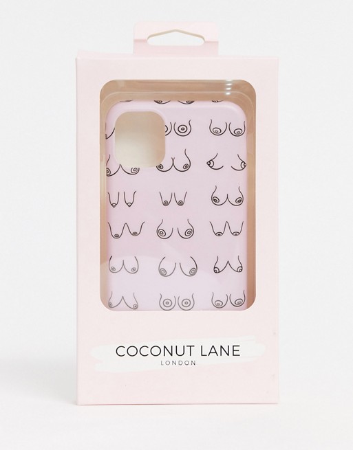 Coconut Lane iPhone 11 boob print phone case