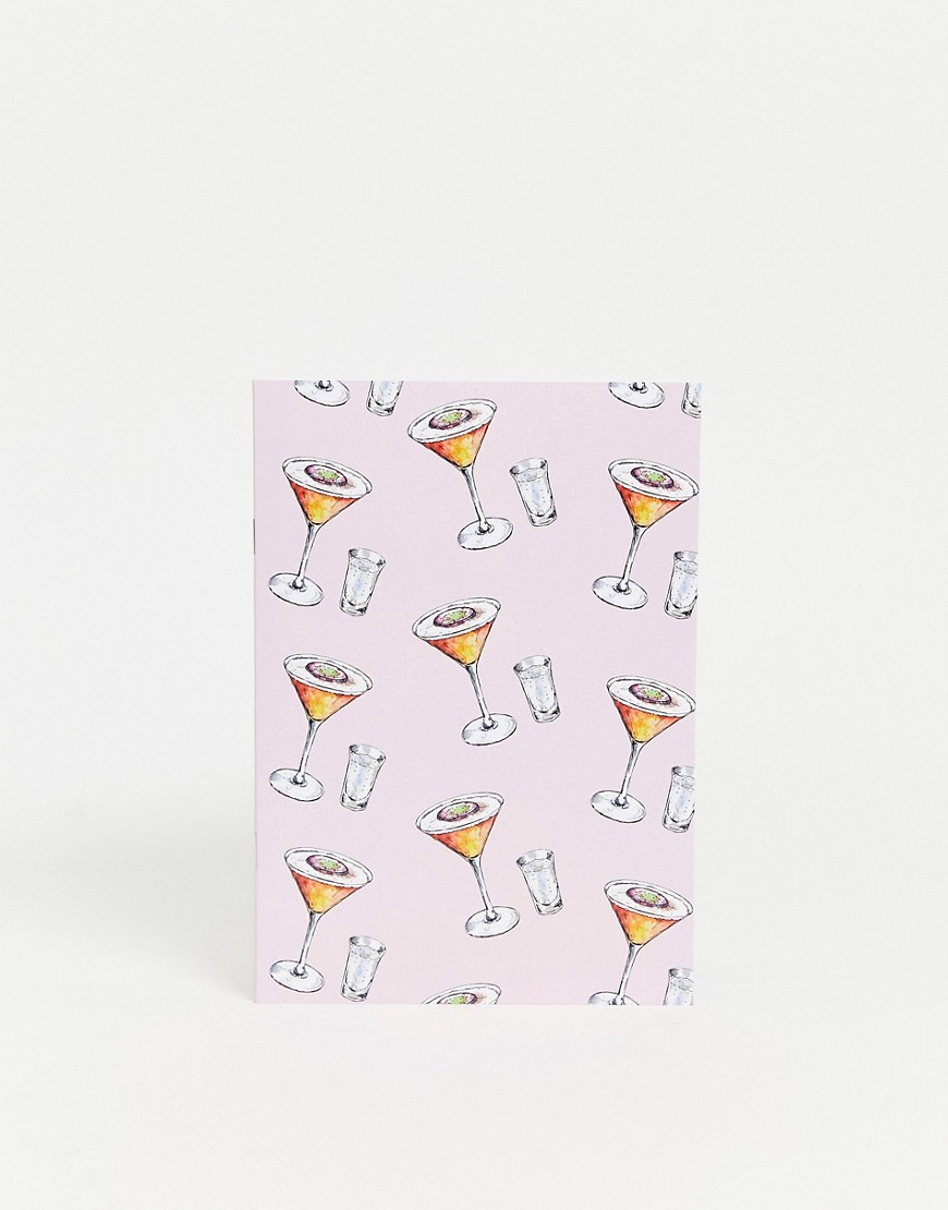 Coconut Lane - Notitieboek met print 'passion fruit martini'-Multi