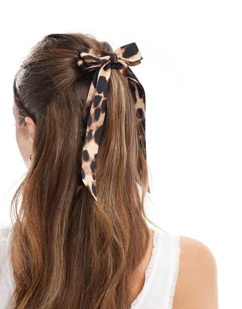 Coletero con detalle de lazo con estampado de leopardo de ASOS DESIGN - view 1