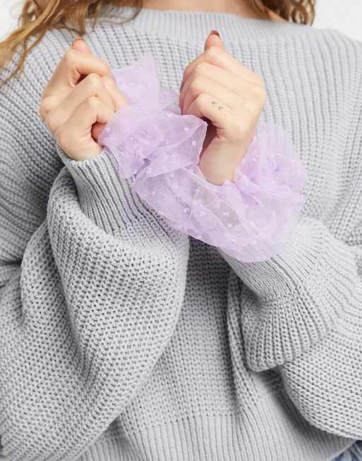 Coletero grande violeta claro con estampado de lunares de organza de ASOS DESIGN, 4 de 4