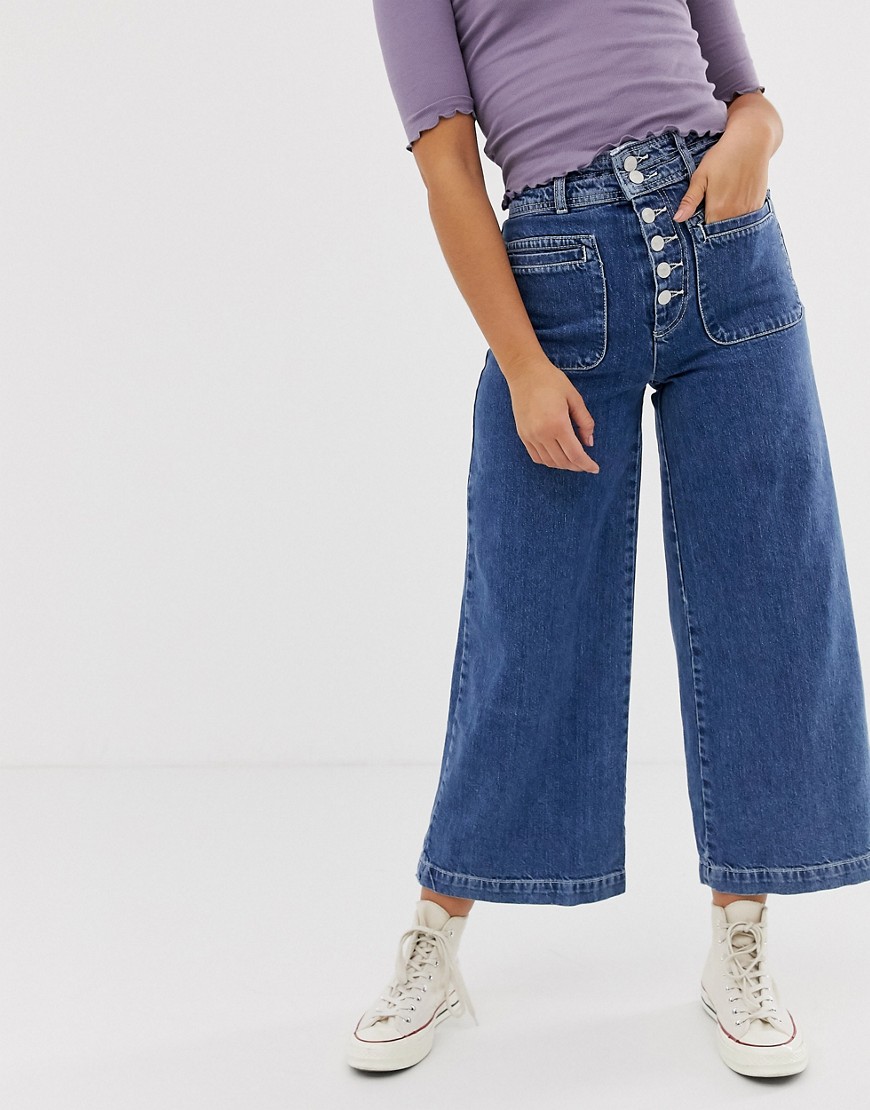 Colette jeans med vide ben fra Free People-Blå