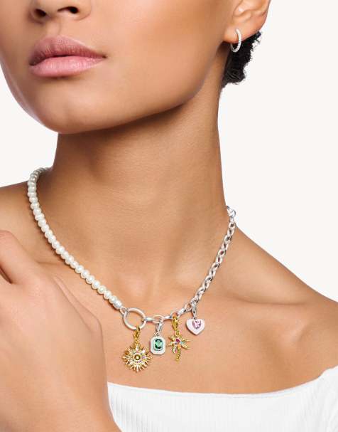Colgante de palmera de plata de ley 925 chapado en oro amarillo de 18 quilates de Thomas Sabo - view 1