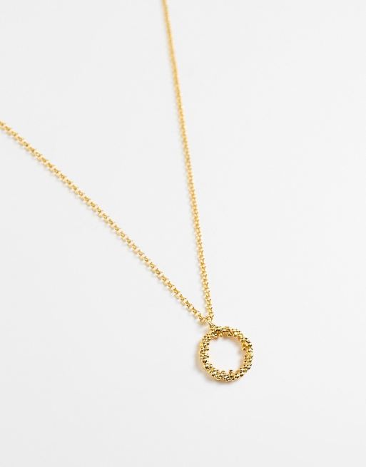 Colgante dorado con colgante circular abombado chapado en oro de la colección Z de Accessorize, 2 de 4