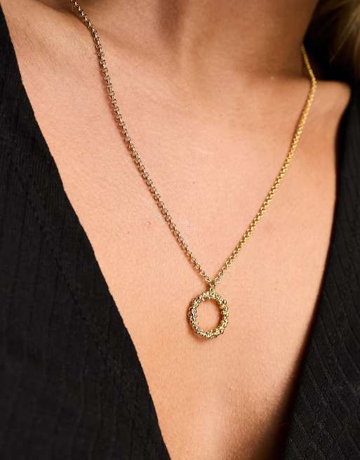 Colgante dorado con colgante circular abombado chapado en oro de la colección Z de Accessorize, 4 de 4