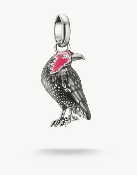 Colgante plateado y rojo con diseño de pájaro de Thomas Sabo - view 1