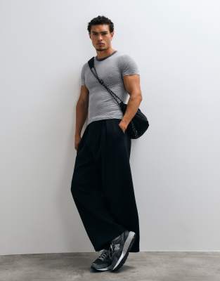 Collusion Coll Fitted Striped T-shirt-multi In Multi
