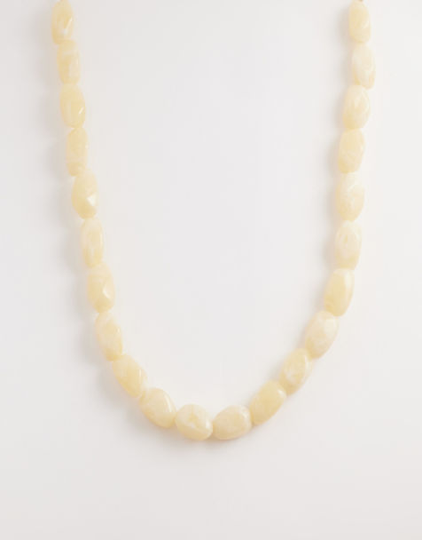 Collar blanco de cuentas de resina de DesignB London - view 1