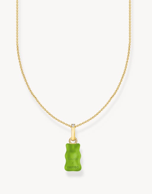 Collar chapado en oro amarillo de 18quilates con colgante de oso verde de Thomas Sabo x Haribo , 4 de 4