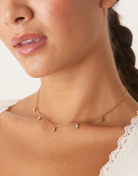 Collar con charms de cristal de acero inoxidable chapado en oro de 18 quilates de Lost Souls - view 1