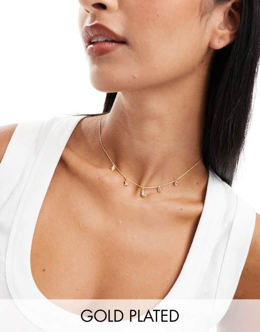 Collar con charms estilo vaquero chapado en oro de 18 quilates de Girls Crew 
