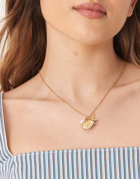Collar con charms veraniegos de acero inoxidable chapado en oro de 18 quilates de Lost Souls - view 1