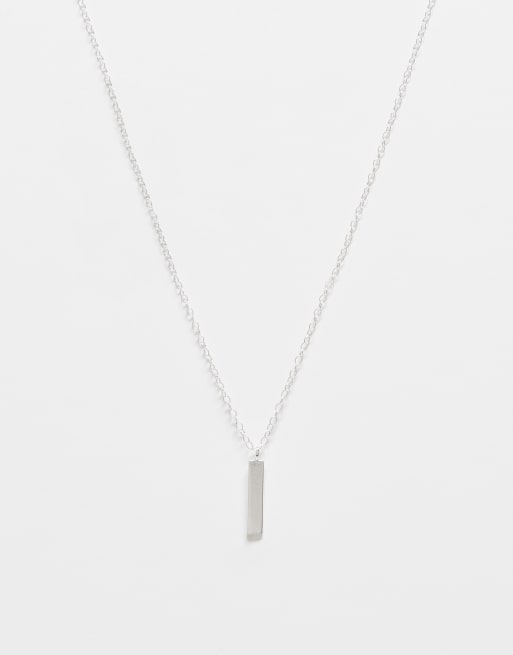 Collar con colgante de barra de plata de ley de Kingsley Ryan