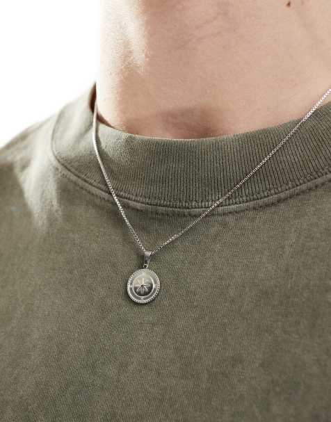 Collar con colgante de brújula de acero inoxidable de Lost Souls - view 1