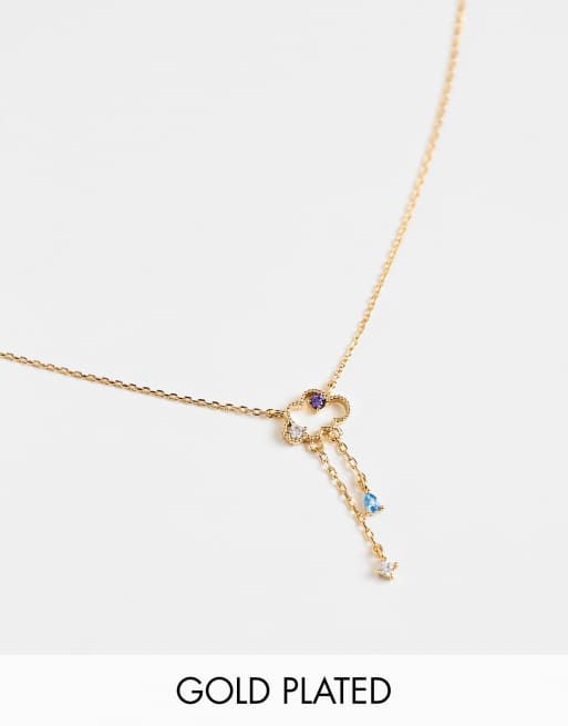 Collar con colgante de nube chapado en oro de 18 quilates Reigning Clouds de Girls Crew