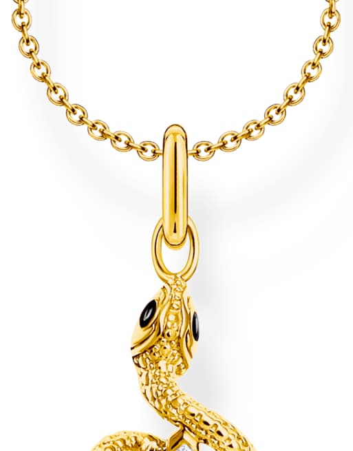 Collar con colgante de serpiente de plata de ley chapado en oro amarillo de 18 quilates de Thomas Sabo, 3 de 3