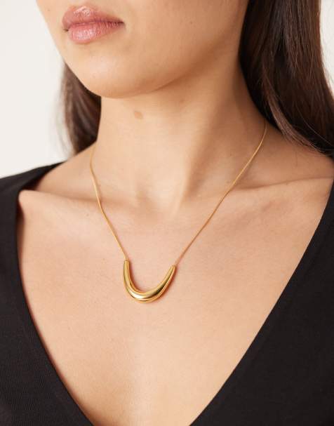 Collar con colgante efecto fundido chapado en oro de 18 quilates de Lost Souls - view 1