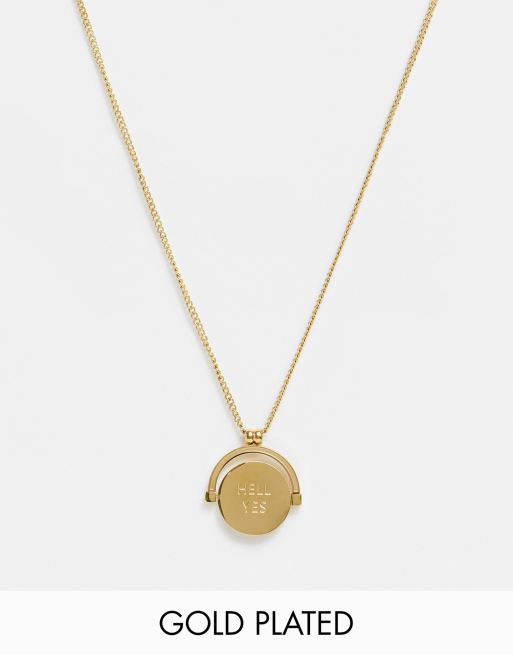 Collar con colgante giratorio con texto 