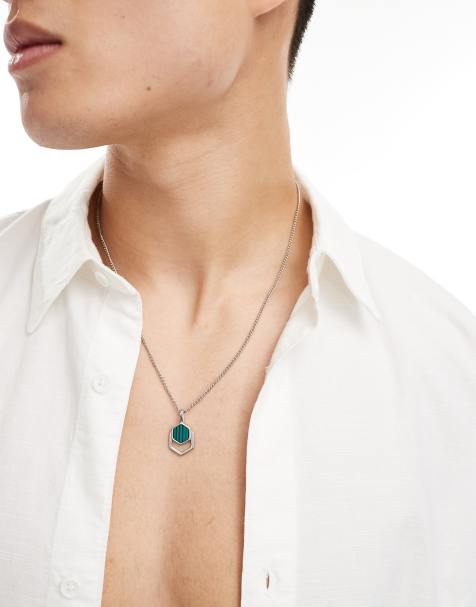 Collar con colgante verde de acero inoxidable de Lost Souls - view 1